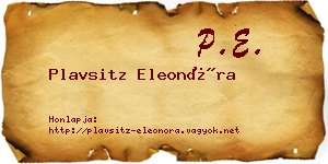 Plavsitz Eleonóra névjegykártya